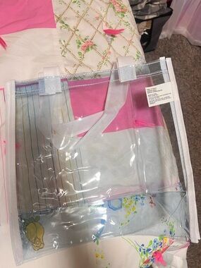 Kohl's Clear PVC Shoulder Tote with White Trim